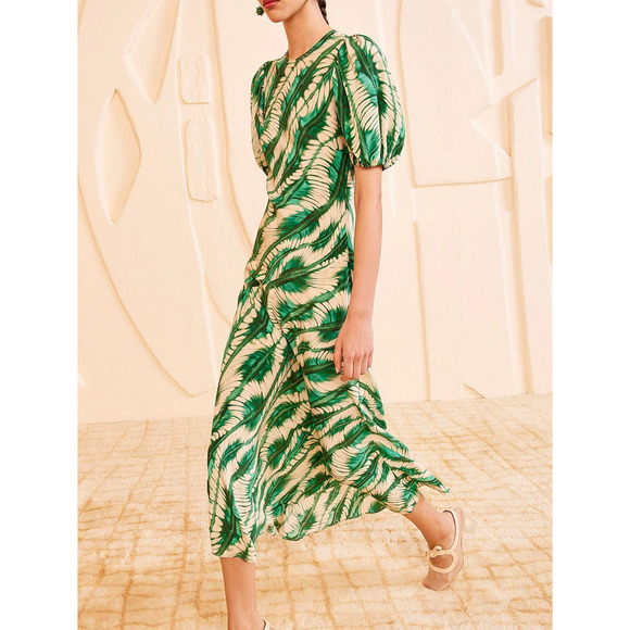 Ulla Johnson Ines Silk Dress Acacia Green US 4 - Picture 2 of 10